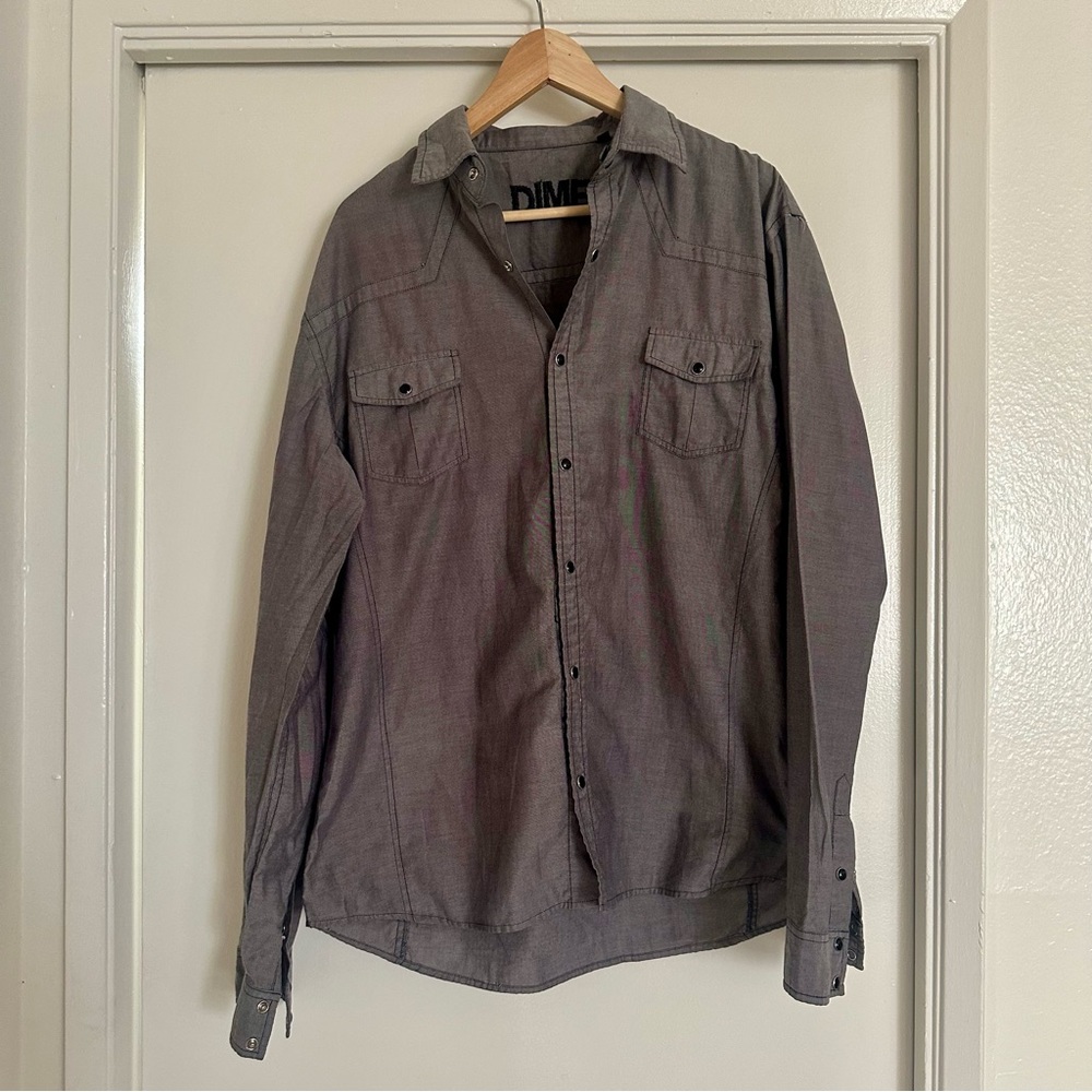 Men’s Dime Grey Light-Weight Skateboard Jacket/Shirt - Picture 5 of 6